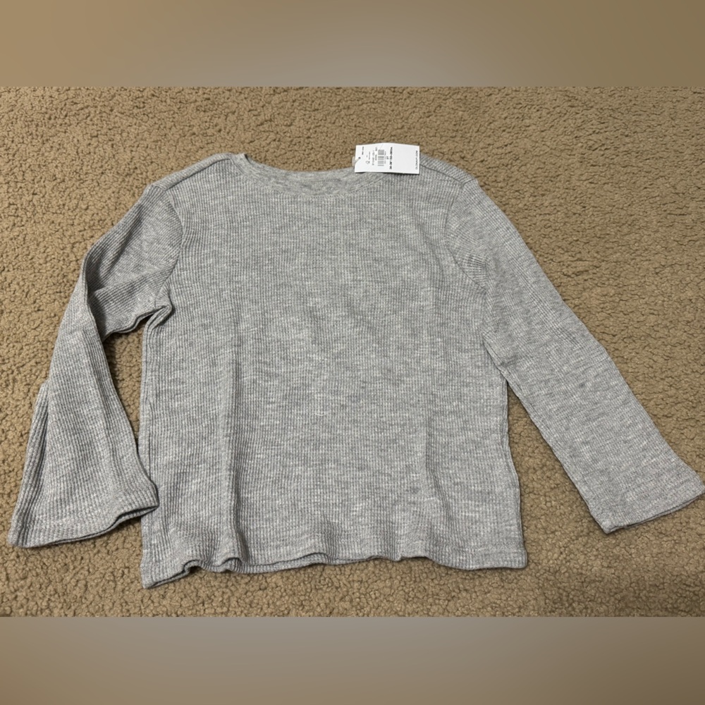 New Old Navy Boys 3T Gray Waffle Knit Top